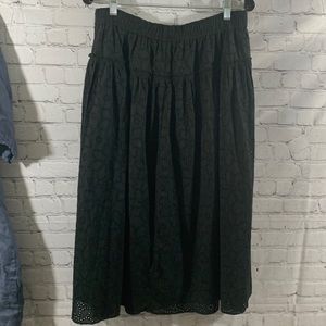 M Madewell black eyelet long skirt